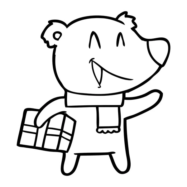 Rir Natal Urso Desenhos Animados —  Vetores de Stock