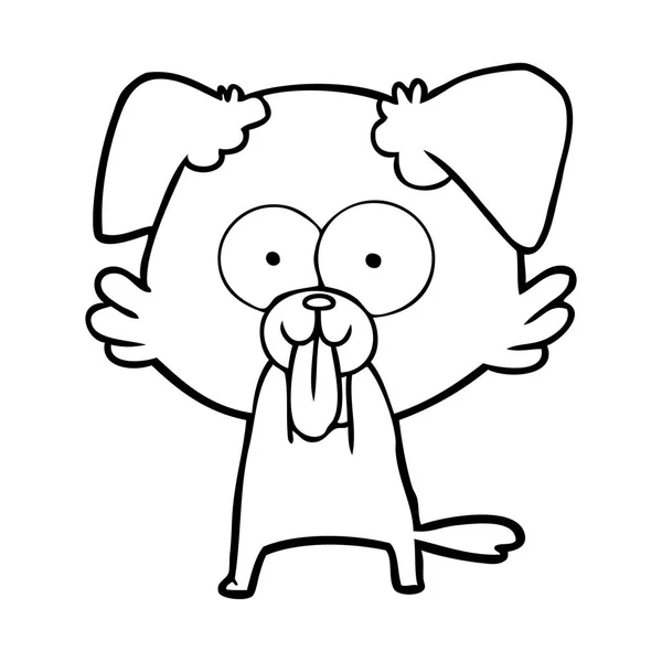 Perro Dibujos Animados Con Lengua Sobresaliendo — Vector de stock