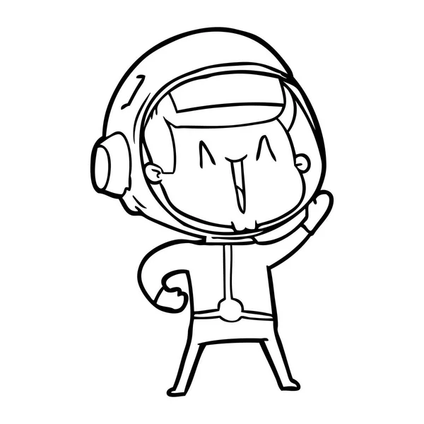 Vektorillustration Glad Cartoon Astronaut — Stock vektor