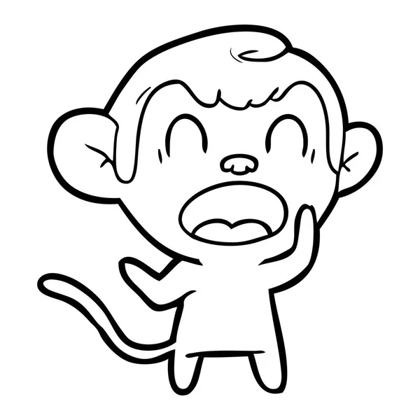 Vektorové Ilustrace Křik Kreslená Opice — Stockový vektor