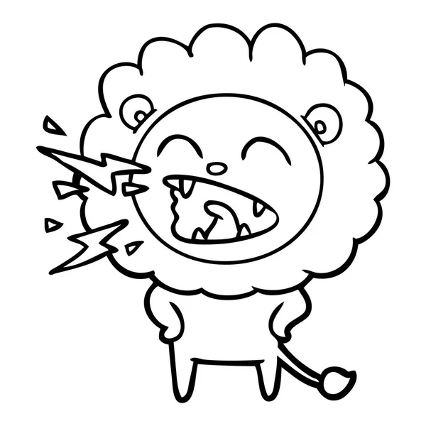 ライオンの轟音の漫画のベクトル イラスト — ストックベクタ