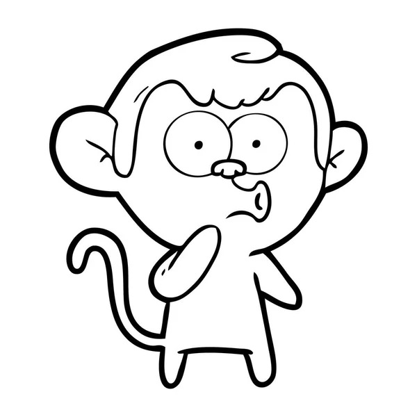 Vector Illustration Cartoon Hooting Monkey — Stock Vector