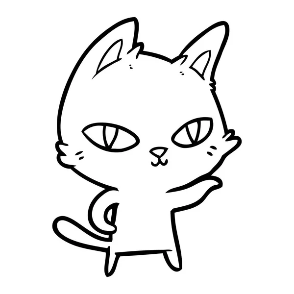 卡通猫凝视的矢量插图 — 图库矢量图片
