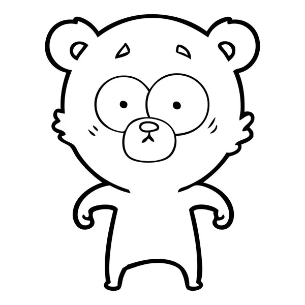 漫画驚いたクマのベクトル イラスト — ストックベクタ