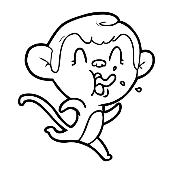 Vector Illustration Crazy Cartoon Monkey — Stock Vector