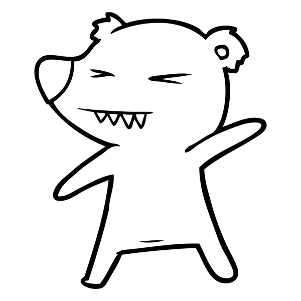 Desenho Animado Urso Polar Irritado — Vetor de Stock