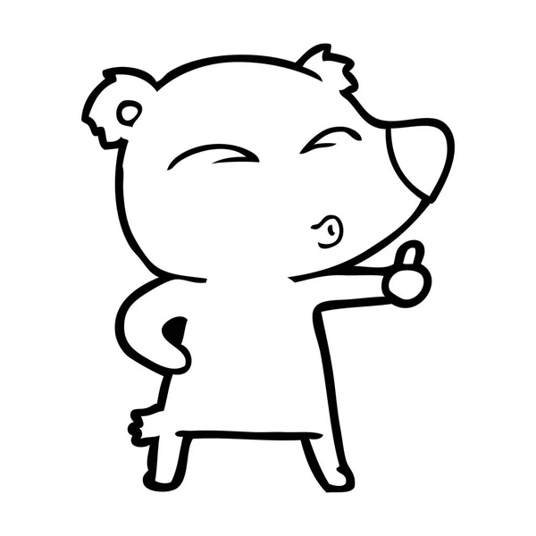 クマを口笛漫画のベクトル イラスト — ストックベクタ