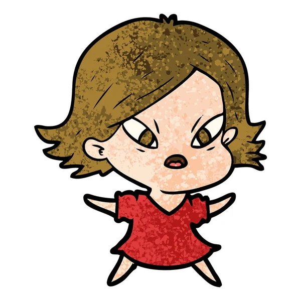 Çizgi filmdeki kadının vektör çizimi