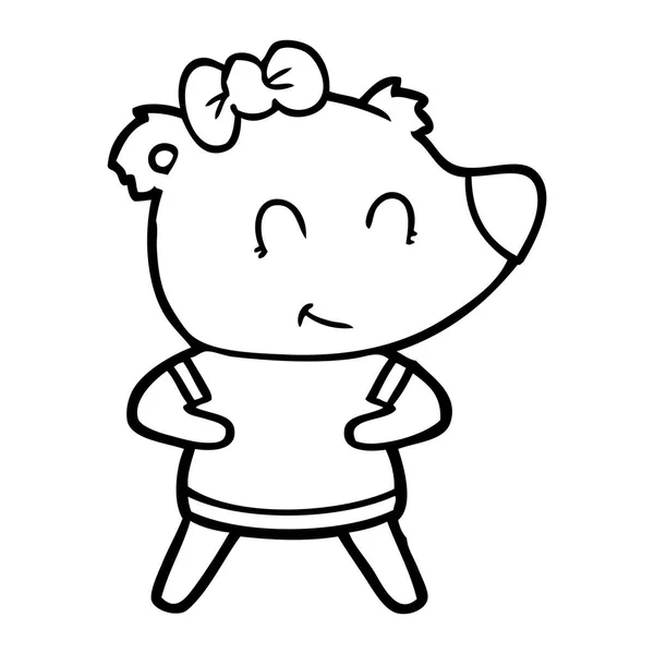 女熊卡通的矢量插画 — 图库矢量图片