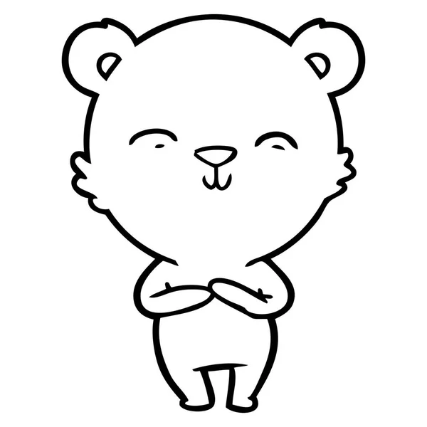 Ilustração Vetorial Urso Feliz Dos Desenhos Animados — Vetor de Stock