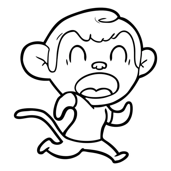 Gritando Mono Dibujos Animados Corriendo — Archivo Imágenes Vectoriales