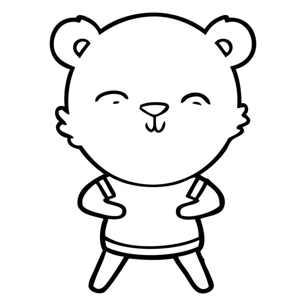 Векторна Ілюстрація Щасливого Мультяшного Ведмедя — стоковий вектор