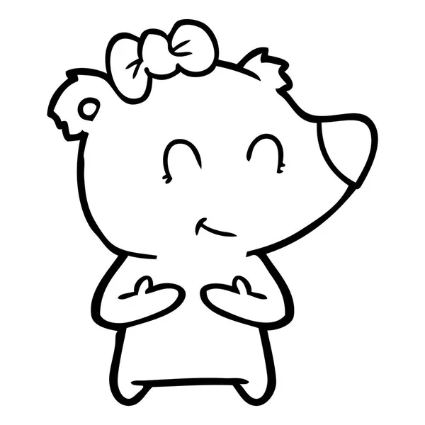 Kvinnliga Isbjörn Cartoon — Stock vektor