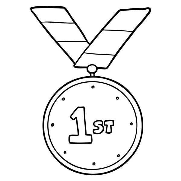 Desenho Animado Esportes Medalha Vetor Ilustração — Vetor de Stock