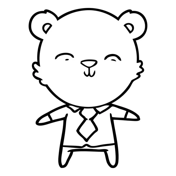 Úřednice Šťastný Karikatura Lední Medvěd — Stockový vektor