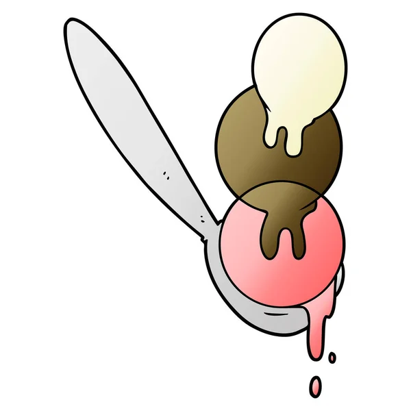卡通冰淇淋勺 — 图库矢量图片