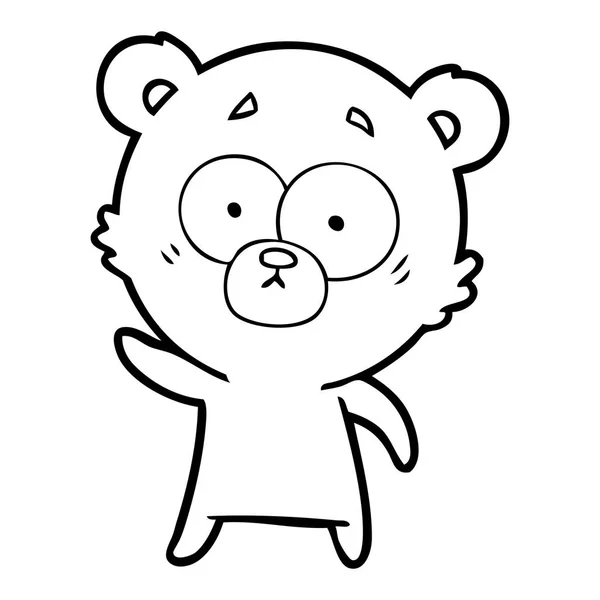 心配クマ漫画のベクトル イラスト — ストックベクタ