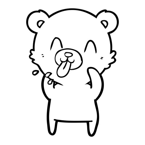 Oförskämd Tecknad Isbjörn Sticker Tungan — Stock vektor