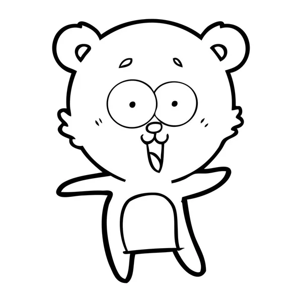 Caricatura Oso Peluche Riendo — Vector de stock