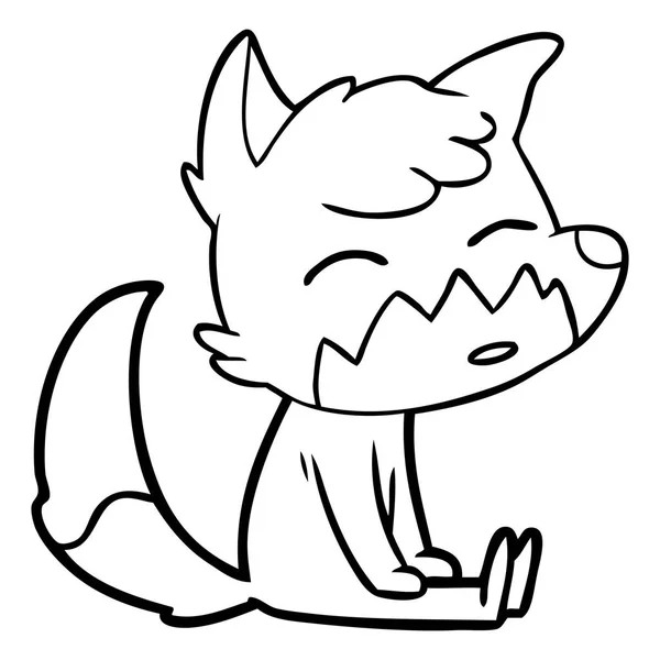 卡通狐坐的矢量插画 — 图库矢量图片