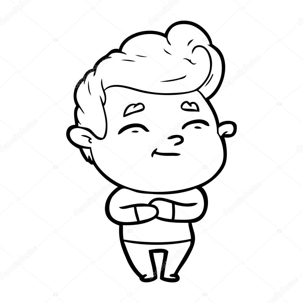 vector illustration of happy cartoon man