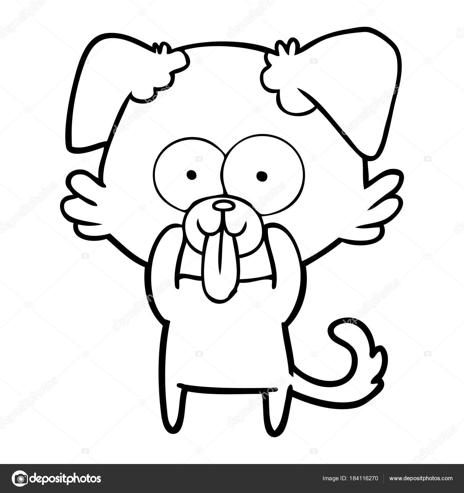 Chien de dessin animé avec langue sortie — Vecteur par lineartestpilot