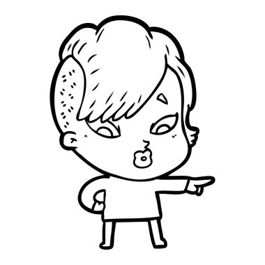 vektör çizim karikatür sürpriz kız