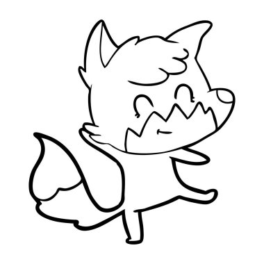 vektör çizim karikatür dostu Fox