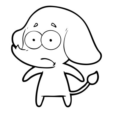 vektör çizim karikatür emin fil