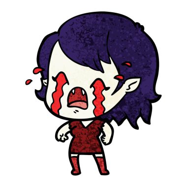 vektör çizim karikatür kız ağlıyor