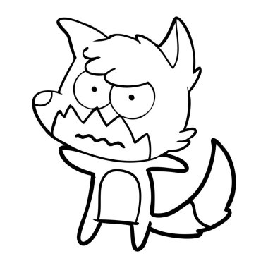 vektör çizim karikatür rahatsız fox