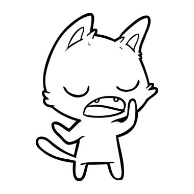 kedi karikatür konuşma vektör çizim