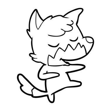 vektör çizim dostu karikatür Fox