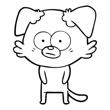 vektör çizim gergin köpek çizgi film