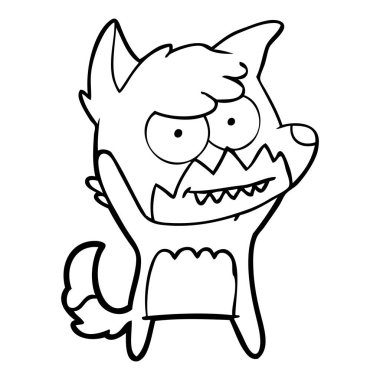 vektör çizim karikatür sırıtan Fox