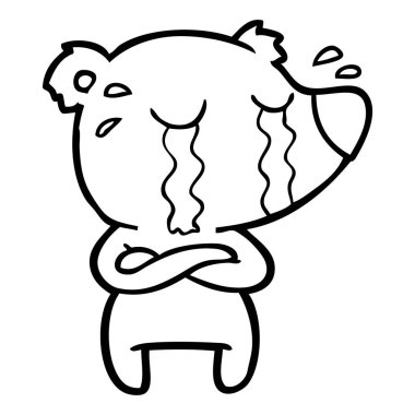 vektör çizim ayı ağlıyor çizgi film