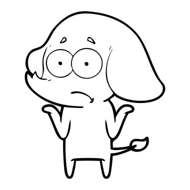 vektör çizim karikatür emin fil