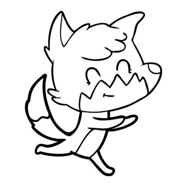 vektör çizim karikatür dostu Fox