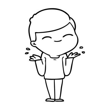 vektör çizim karikatür kız gülümseyerek