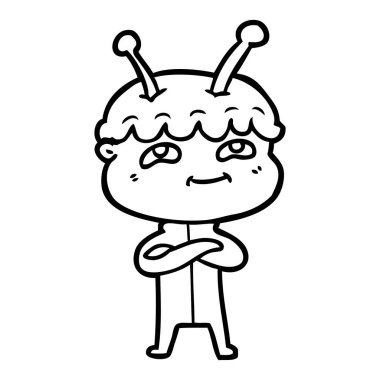 Dostu karikatür spaceman vektör çizim