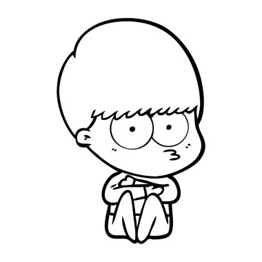 gergin çizgi film çocuk vektör çizim