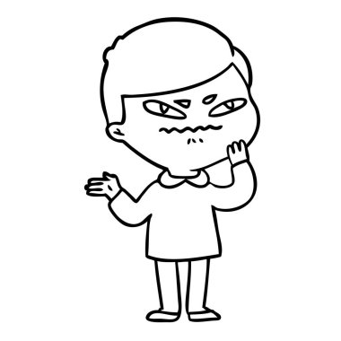 vektör çizim karikatür kızgın adam