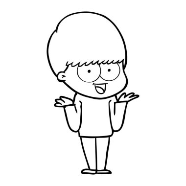 mutlu çizgi film çocuk vektör çizim