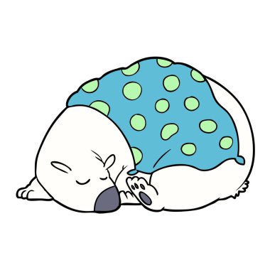 Kutup ayısı uyku çizgi film