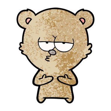 vektör çizim sıkılmış ayı çizgi film