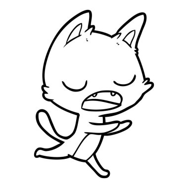 kedi karikatür konuşma vektör çizim
