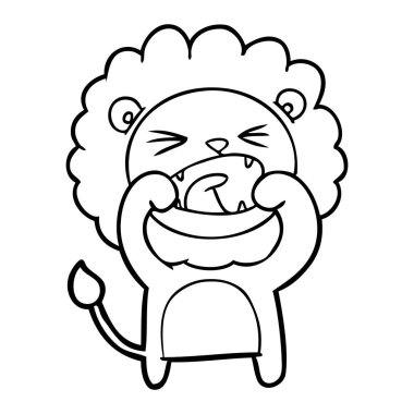Çizgi film aslanının vektör çizimi