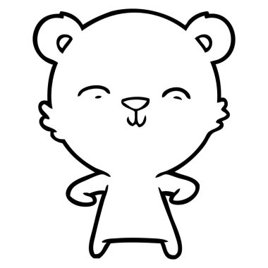 mutlu karikatür ayı vektör çizim