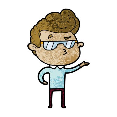 vektör çizim karikatür cool adam