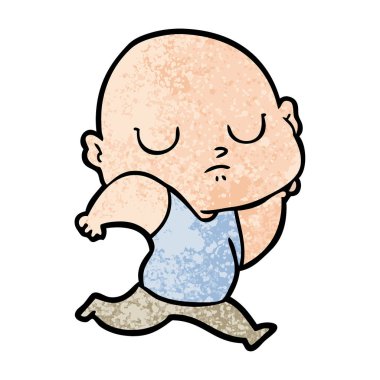 vektör çizim karikatür kel adam 